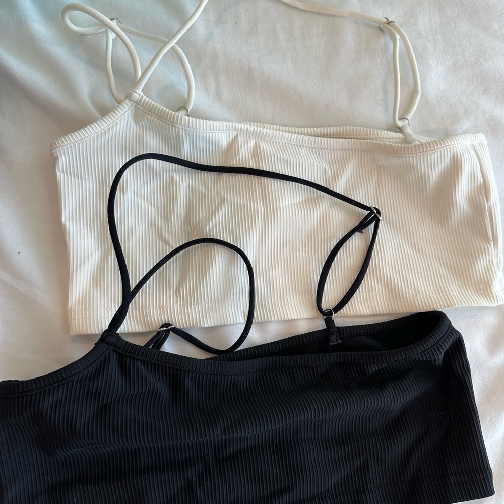Edikted Black and White Ribbed Tank Tops Pack